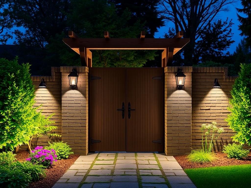 Optimal locations for outdoor lamps: from the gate to the gardenфото